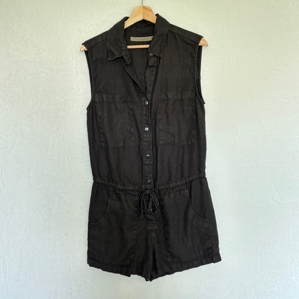 ENZA COSTA black romper 100% Hemp playsuit size‎ 2
